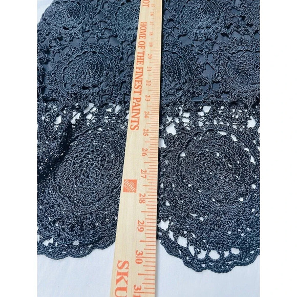 Soft Surroundings Crochet Top M Black Boho Sleeveless Ixtapa Open Knit Pattern - Picture 8 of 8